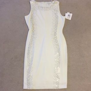 Stylish Calvin Klein Sheath Dress Sequin Design